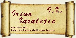 Irina Karalejić vizit kartica